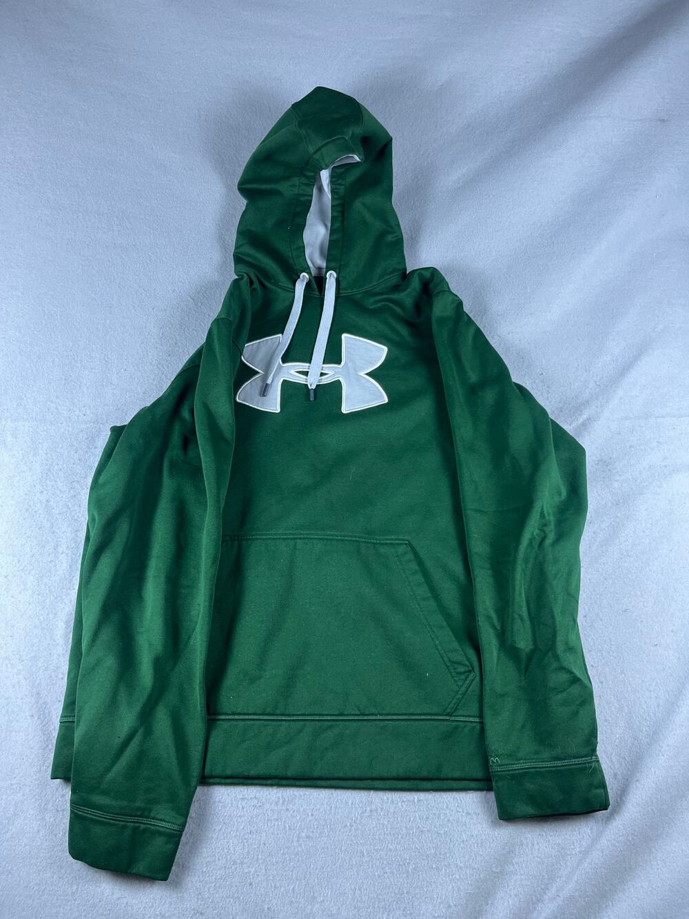 Under Armour Hoodie Mens XL Green Loose Big Logo Embroidered Fleece Sweatshirt